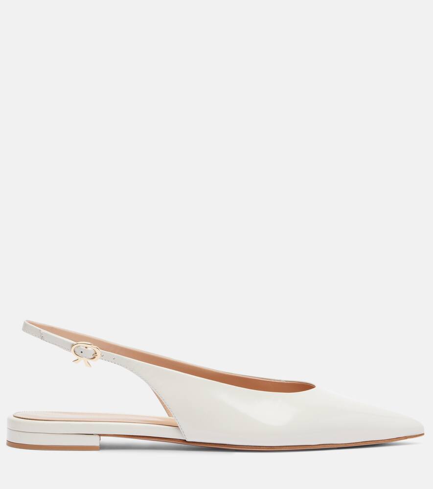Робби лодочки-слингбэки из лаковой кожи Gianvito Rossi, Offwhite — фото 4