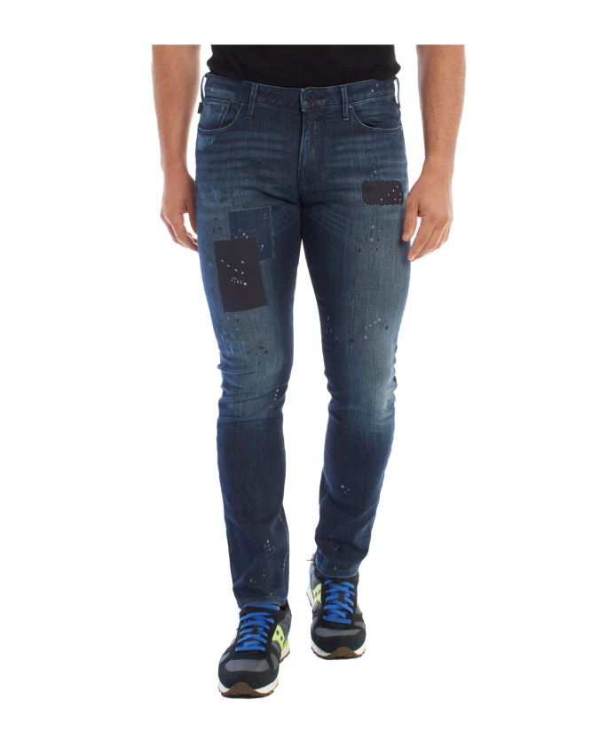 

Узкие эластичные джинсы Emporio Armani, синий