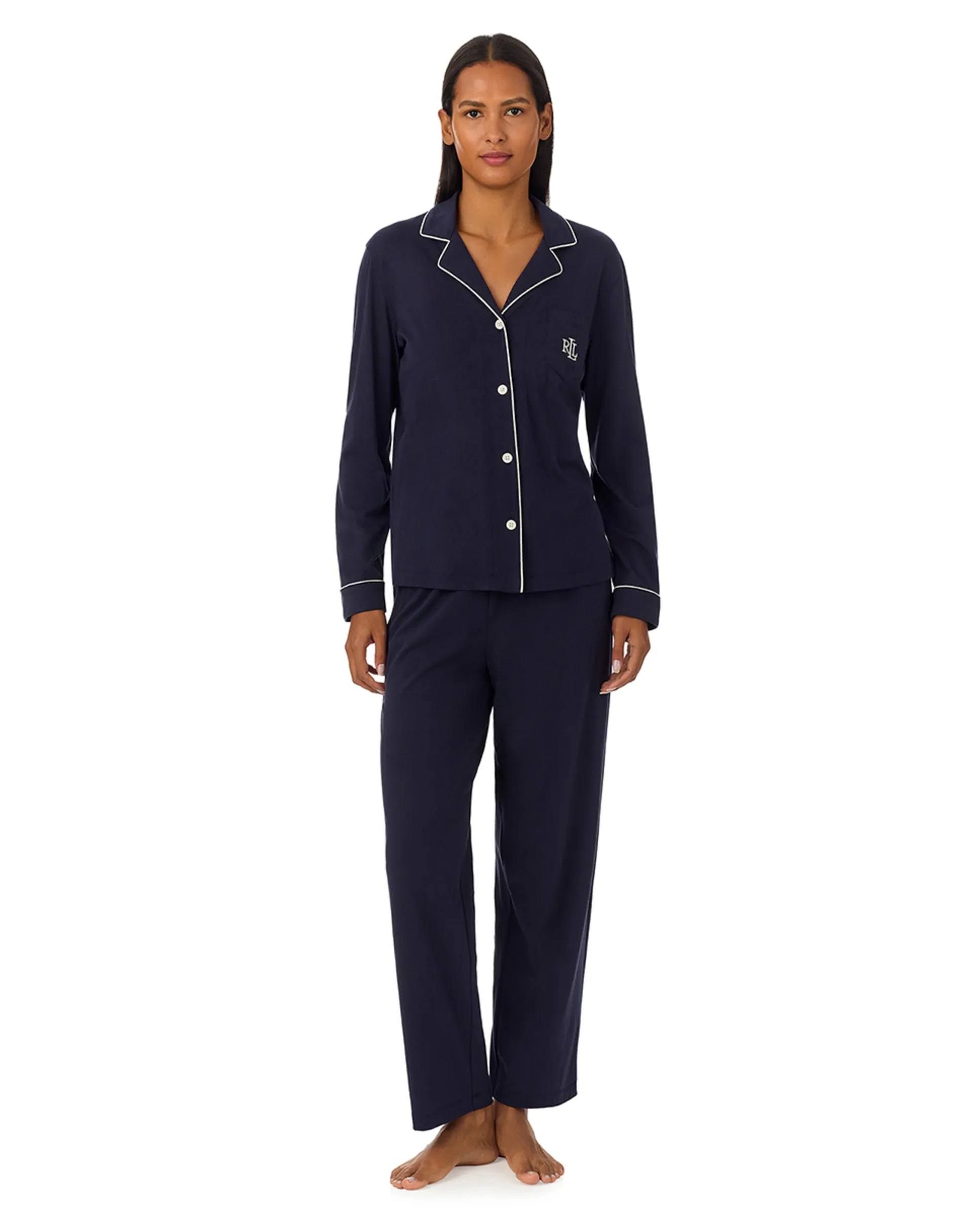 

Женская пижама 60% хлопок 40% модал Lauren Ralph Lauren, темно-синий