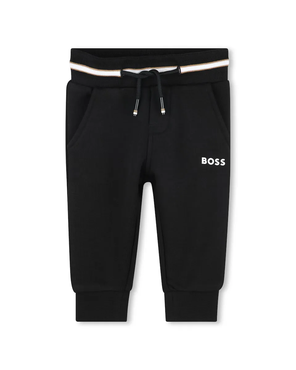 

Спортивные штаны для мальчика с карманами и кулиской BOSS Kidswear, черный