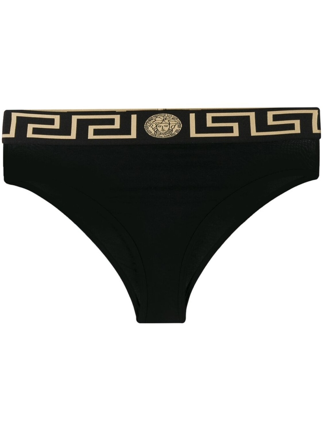 

Versace трусы-брифы с завышенной талией и узором Greca, черный