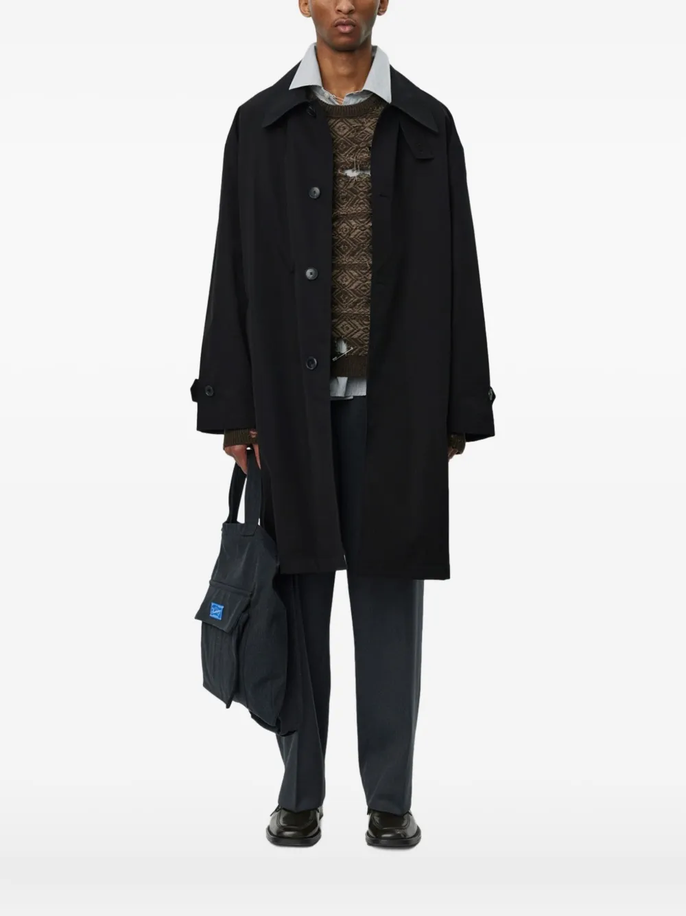 

Однобортное пальто миди Client Mfpen, черный