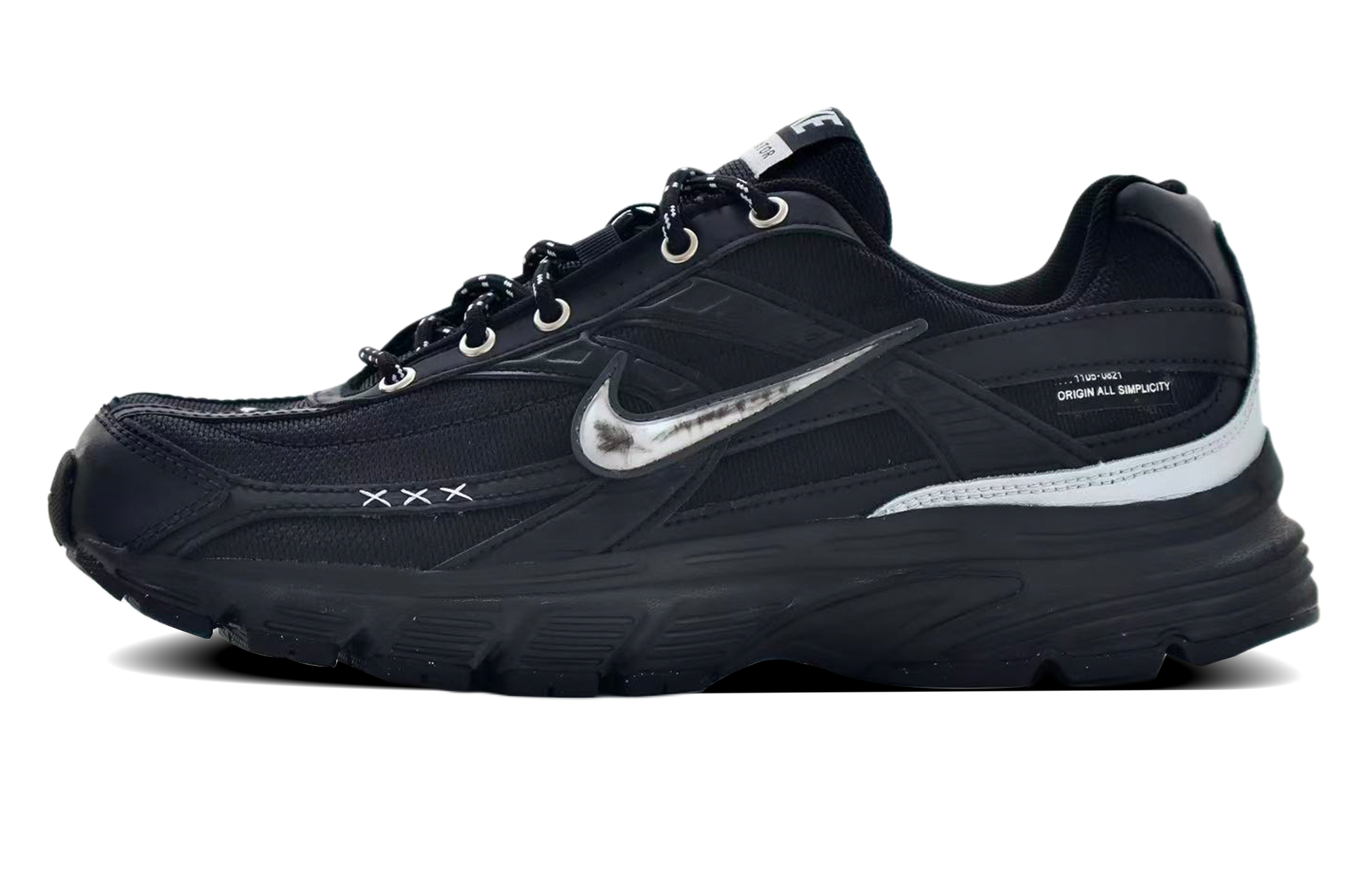 

Инициатор амортизация, износостойкие низкие повседневные тренировочные городские универсальные кроссовки для мужчин серебристый Nike, черный