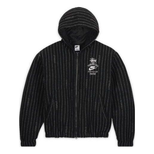 

Куртка Nike x Stussy Stripe Wool Jacket 'Antique Black', черный