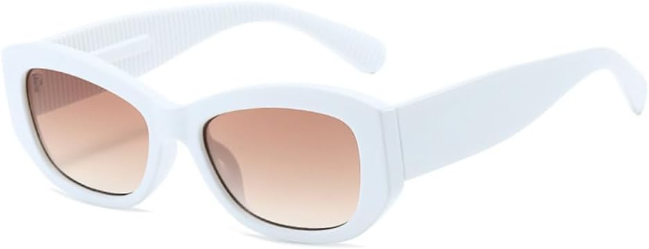 

Винтажные солнцезащитные очки «кошачий глаз» для женщин, модные градиентные очки с защитой от УФ-излучения UV400 для мужчин, трендовые панк-солнцезащитные очки MTZJH, White Tea Gradient