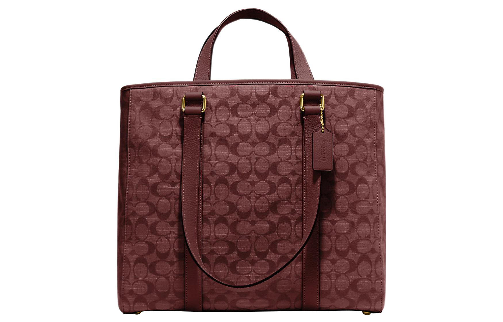 

COACH Хлопковая сумка-шоппер Хадсон через плечо мужская бордовая