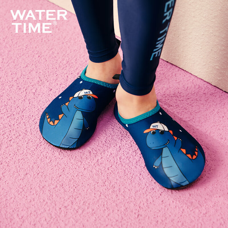 

Пляжная обувь WATERTIME/Shuichuan для детей, мужчин и женщин, обувь для дайвинга и прогулок, нескользящая обувь с защитой от порезов, синий динозавр 2XS