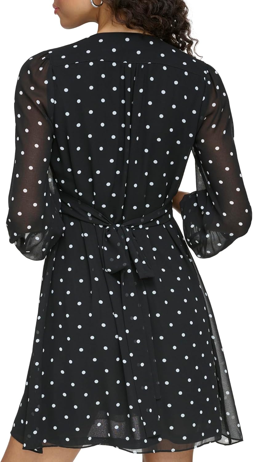 Женская легкая шифоновая кофта Tommy Hilfiger с длинным рукавом, Black/Ivory — фото 4