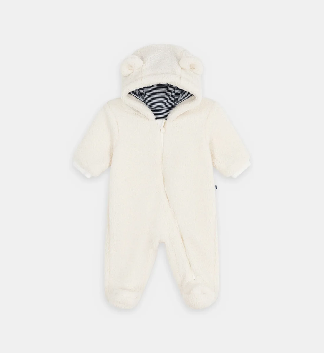 Комбинезон с капюшоном из шерпы Petit Bateau, коричневый