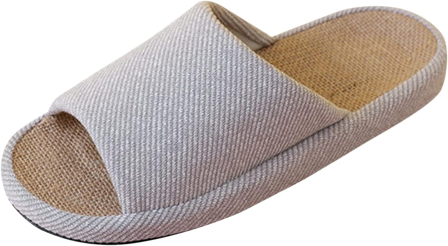 

Мужские тапочки для всех сезонов с толстой подошвой, льняные, для дома, легкие, тихие, мягкие, открытые, из вельвета с эффектом памяти Generic, серый