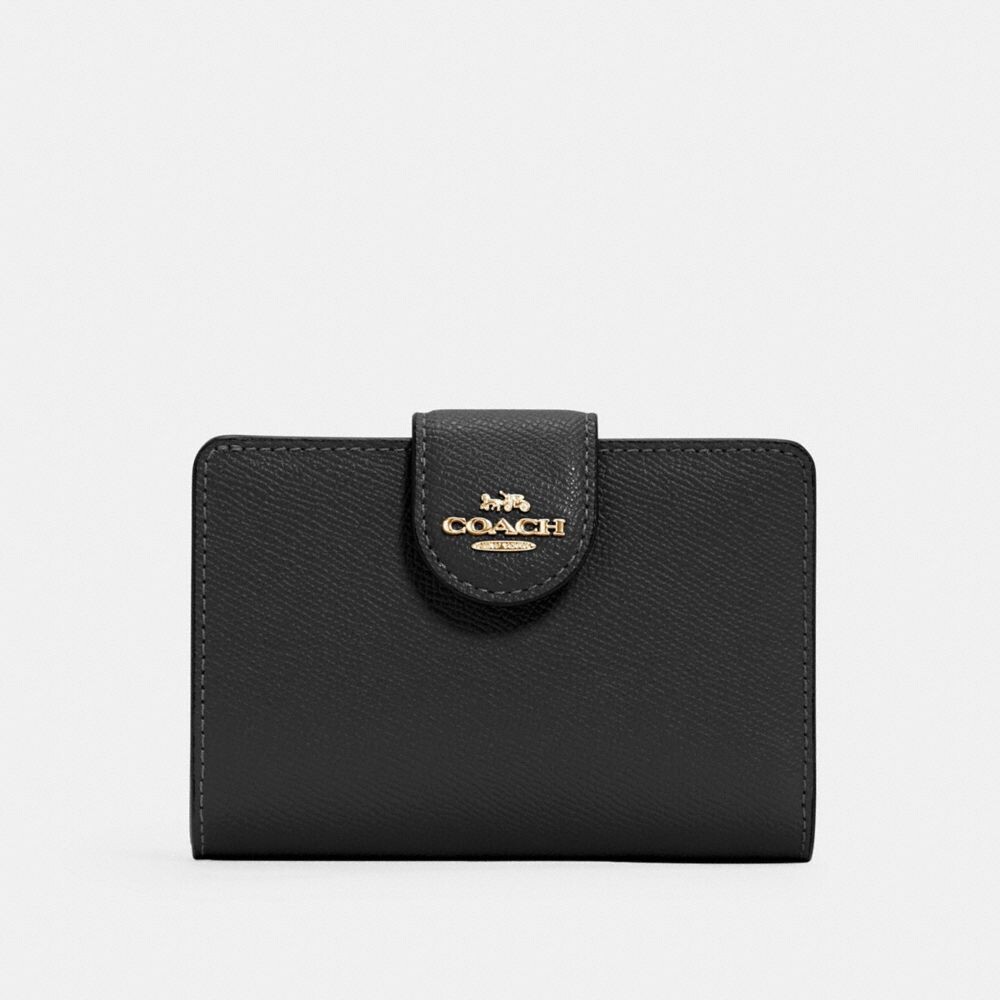 

Большой кошелек COACH Medium Corner Zip, золотой/черный