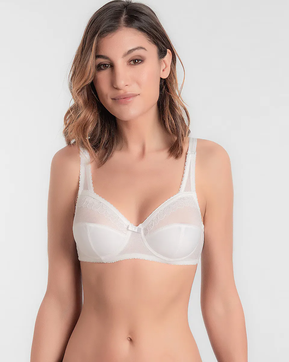 

Бюстгальтер на косточках из кружева и микрофибры Playtex, белый