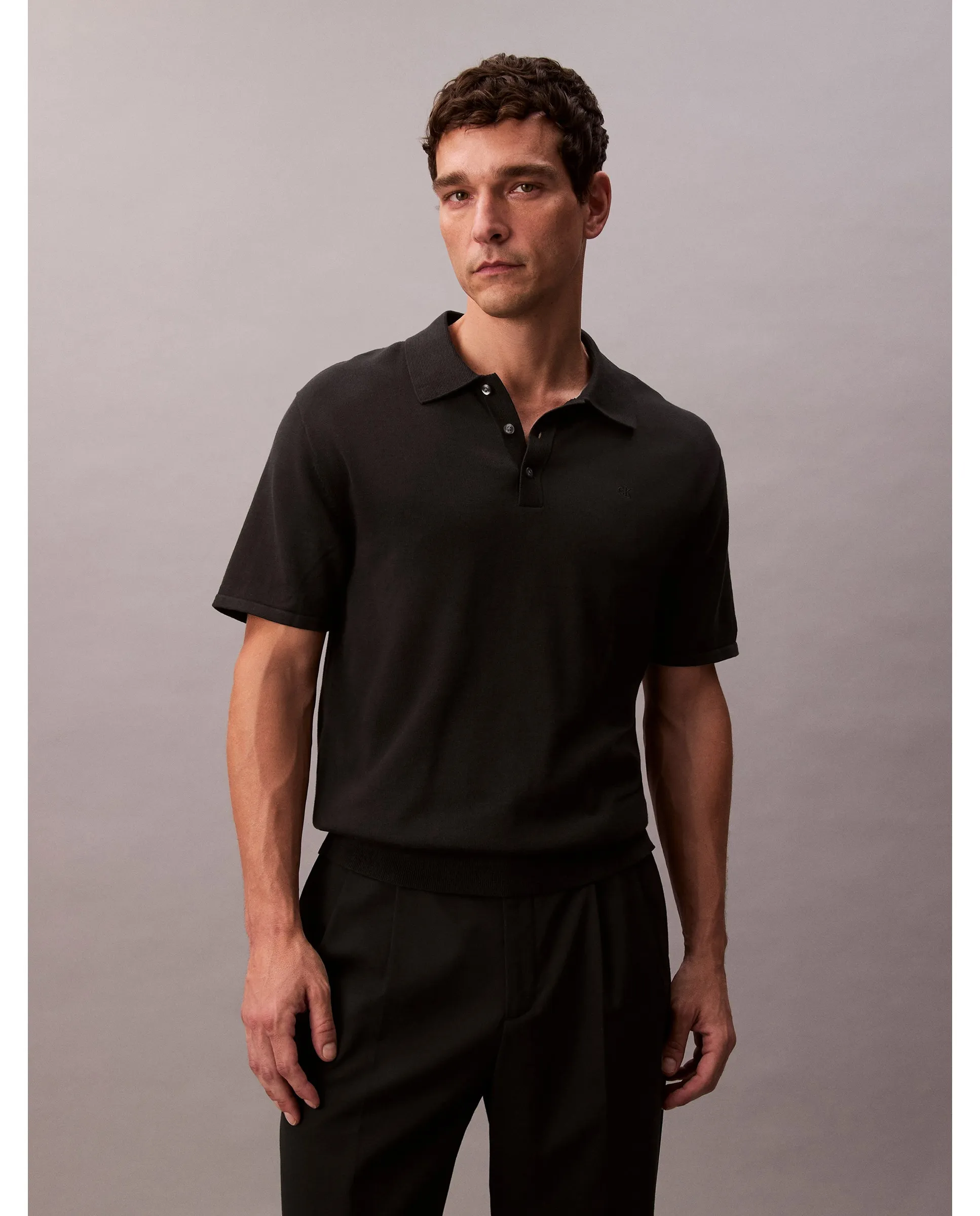 

Мужской поло из трикотажа Calvin Klein, черный