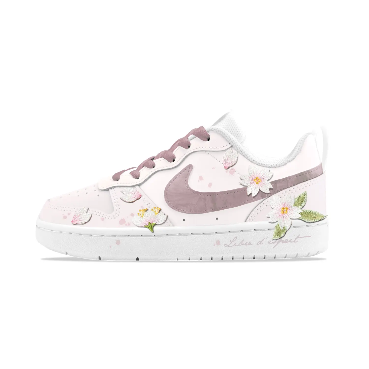 

Nike Court Borough Cherry Blossom Milk Green лоу-топ скейтборд кроссовки Pink детские