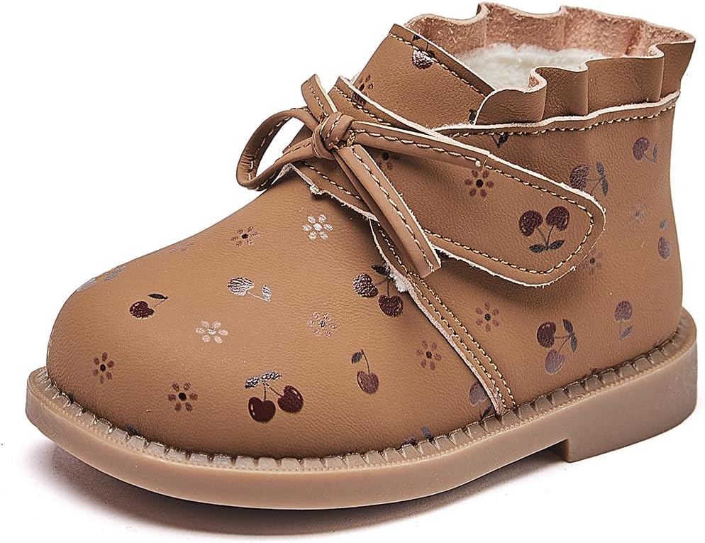 

Детские ботинки LIZISHU для девочек, мягкие кожаные ботильоны с бантом, пинетки для малышей от 6 до 24 месяцев, первые ходунки, Brown