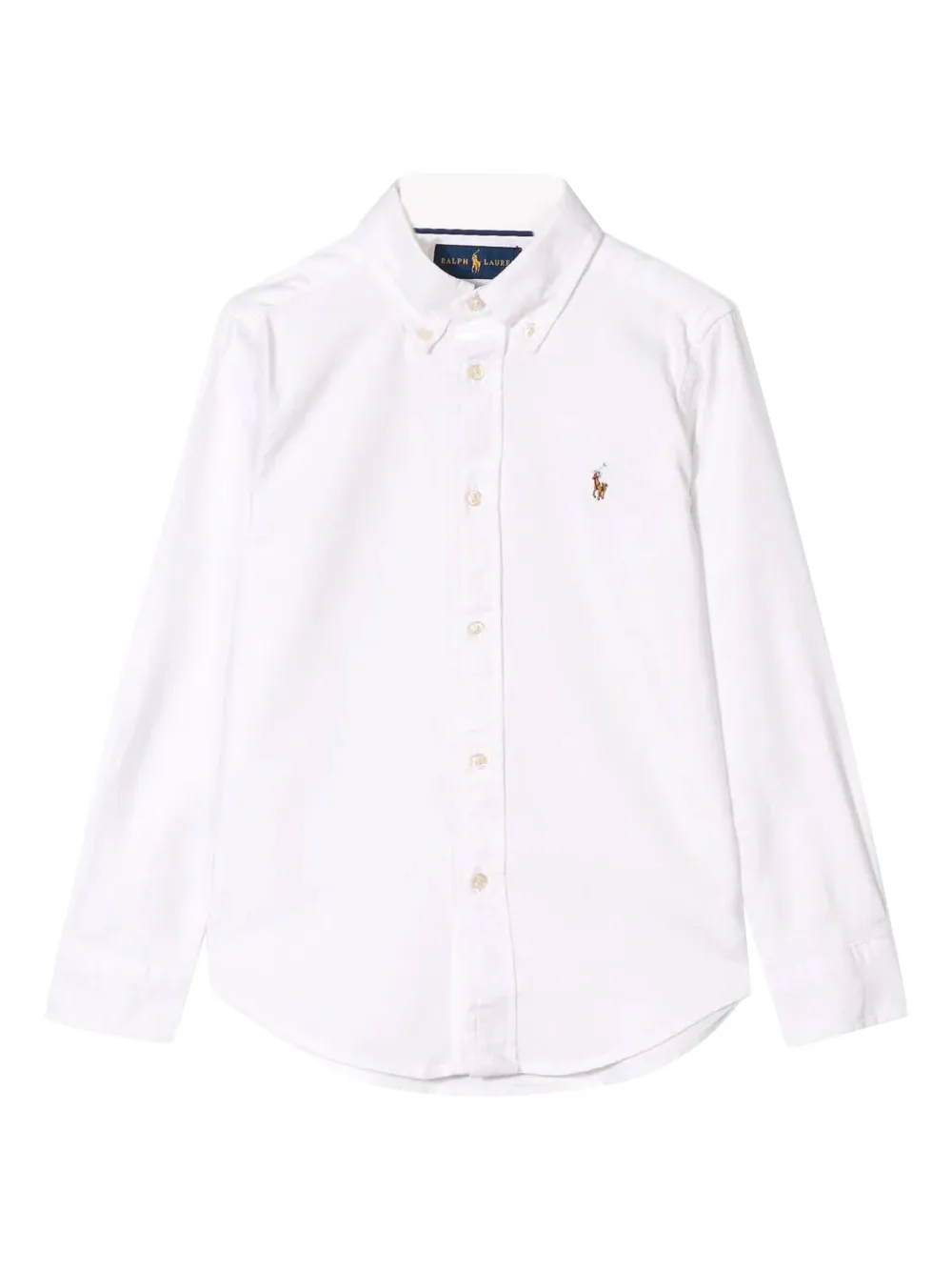 

Рубашка с вышитым логотипом POLO RALPH LAUREN KIDS, белый