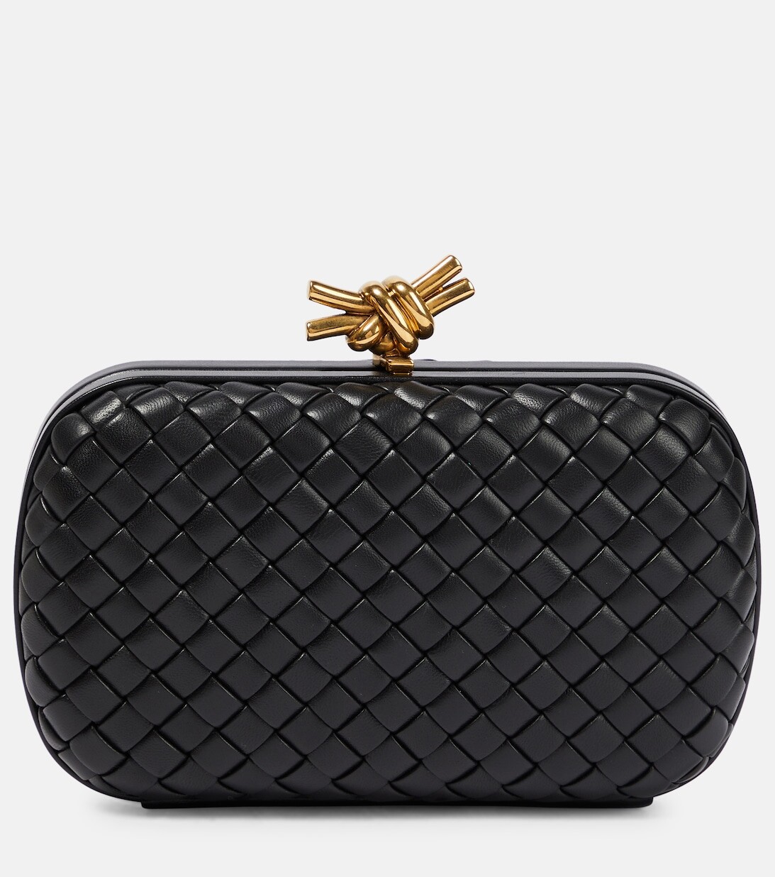 

Кожаный клатч Knot Intreccio Bottega Veneta, черный