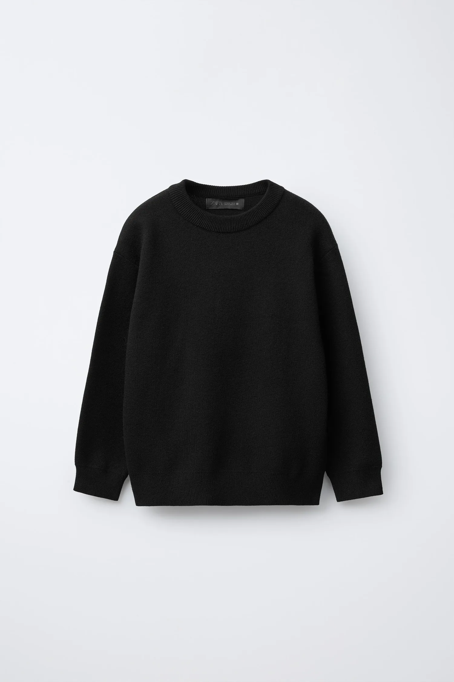 Однотонный вязаный свитер Zara, черный