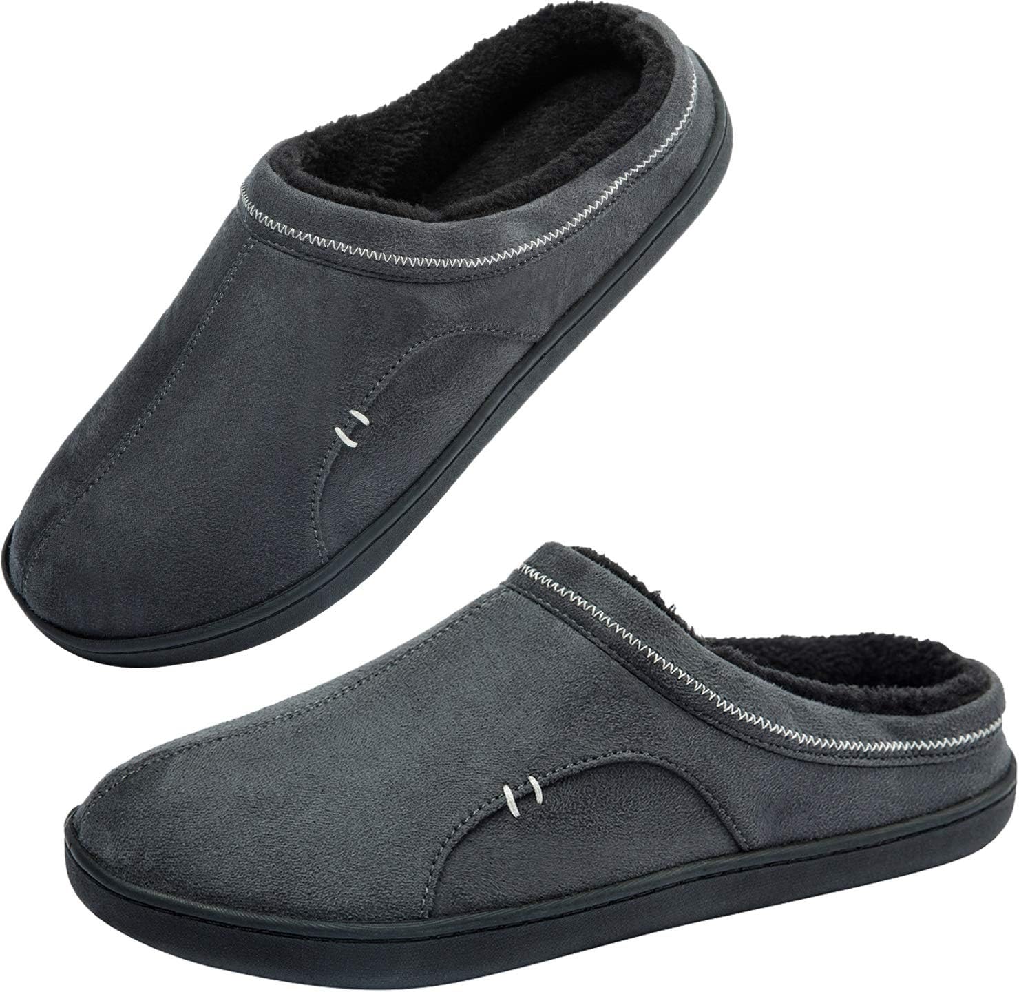 

Мужские уютные домашние тапочки Anbenser с эффектом памяти, для спальни, повседневные, теплые, с плюшевой подкладкой, на мягкой подошве, для дома и улицы, серый