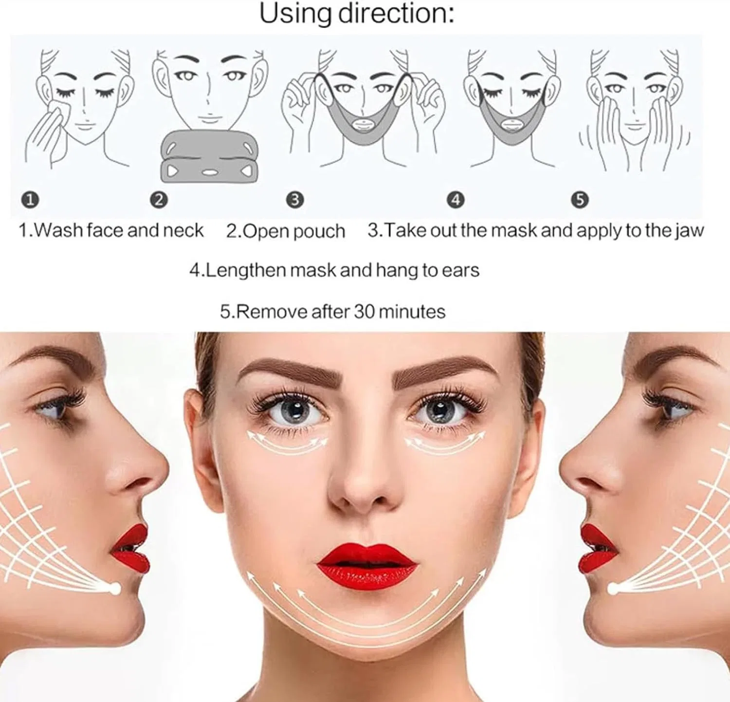 Маска для подбородка «Double Chin Mask» от Bloskin Bamideo, 10 Pieces. — фото 4
