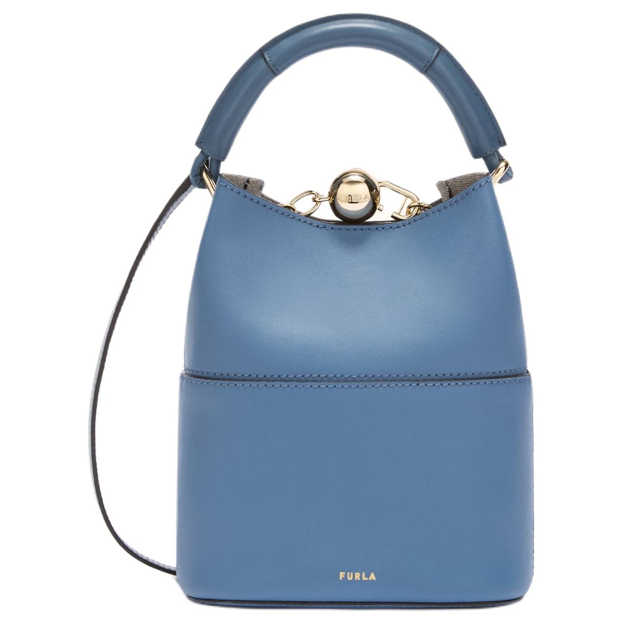 

Furla Кожаная ведро сумка через плечо кроссбоди миниатюрная женская голубая