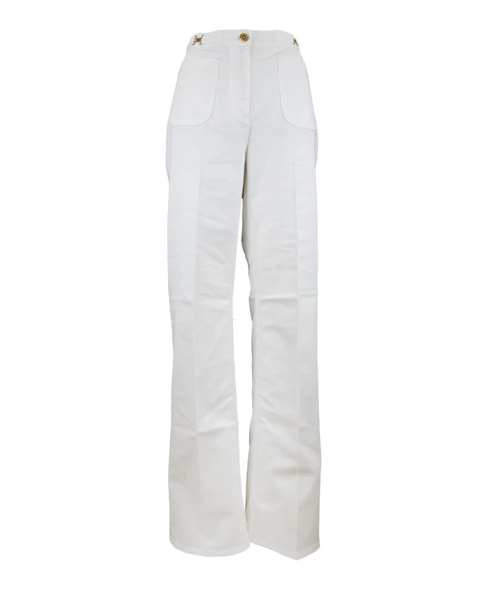 

Джинсы с широкими штанинами на молнии и пуговицах Elisabetta Franchi, белый