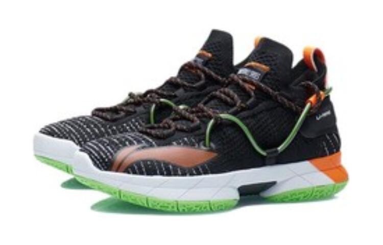 Кроссовки для баскетбола Speed 6 Kids GS Mid-top, черные/флуоресцентно-оранжевые Lining Young — фото 3