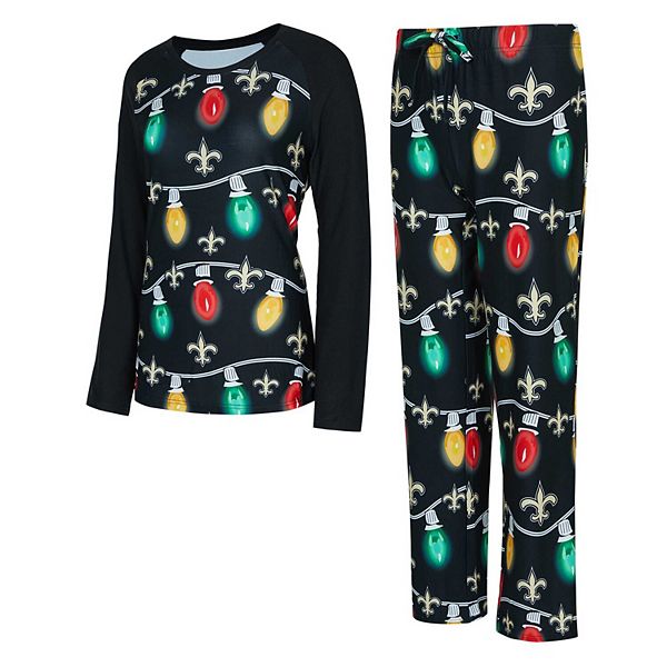 

Женский комплект из футболки с длинным рукавом и брюк concepts sport black new orleans saints garland knit raglan Unbranded