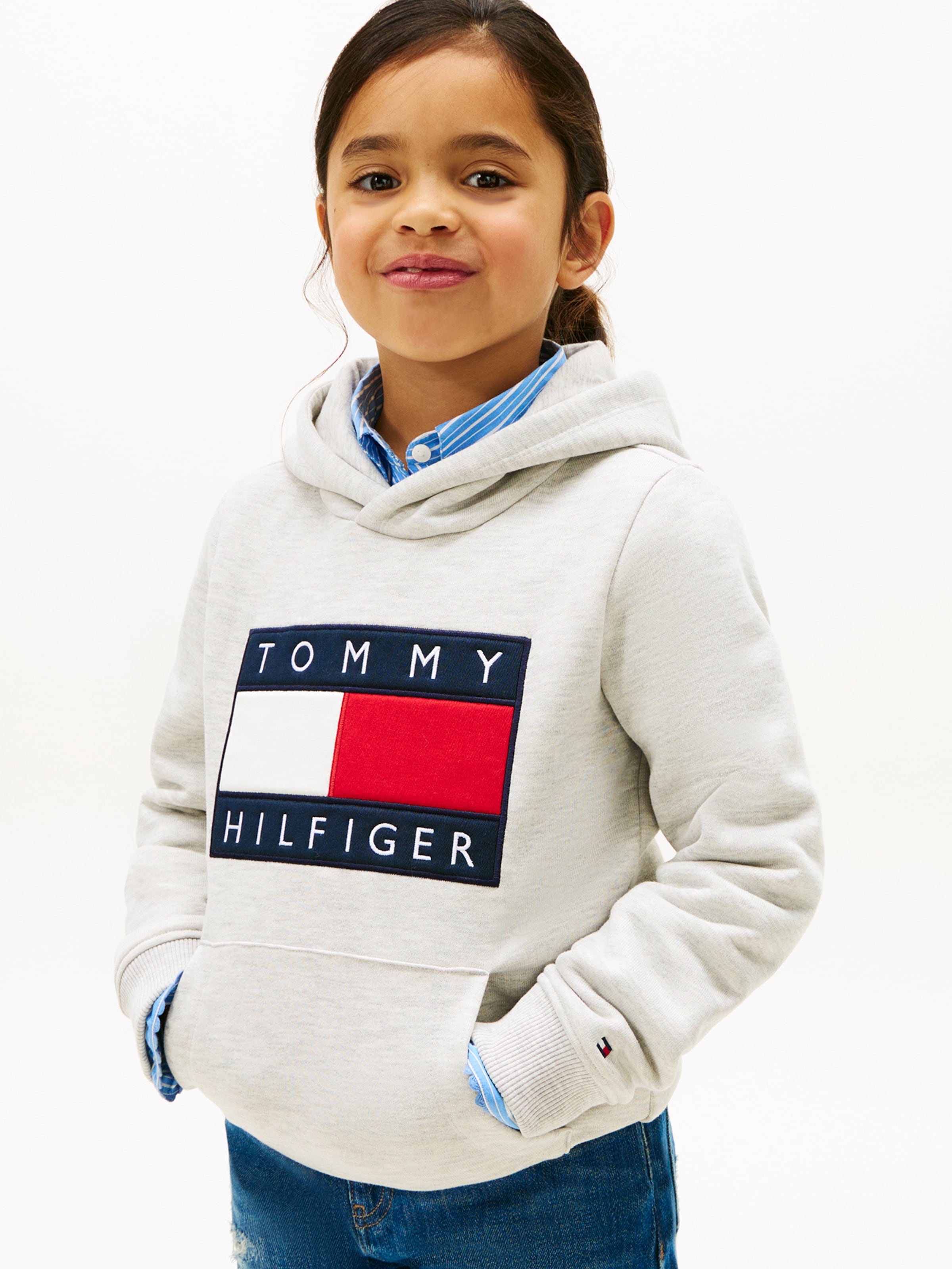 TOMMY HILFIGER Толстовка 'Heritage' в светло-сером цвете — фото 2