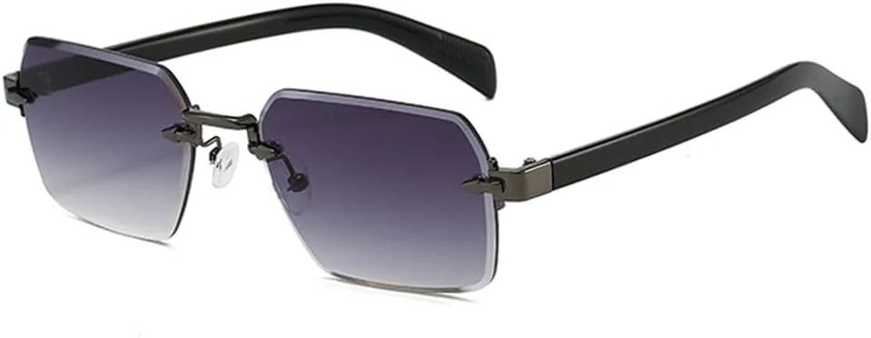 

Солнцезащитные очки без оправы для женщин, градиентные линзы, защита от УФ-излучения UV400 для мужчин, панк-солнцезащитные очки HDUBFY, Gun Grey Gradient