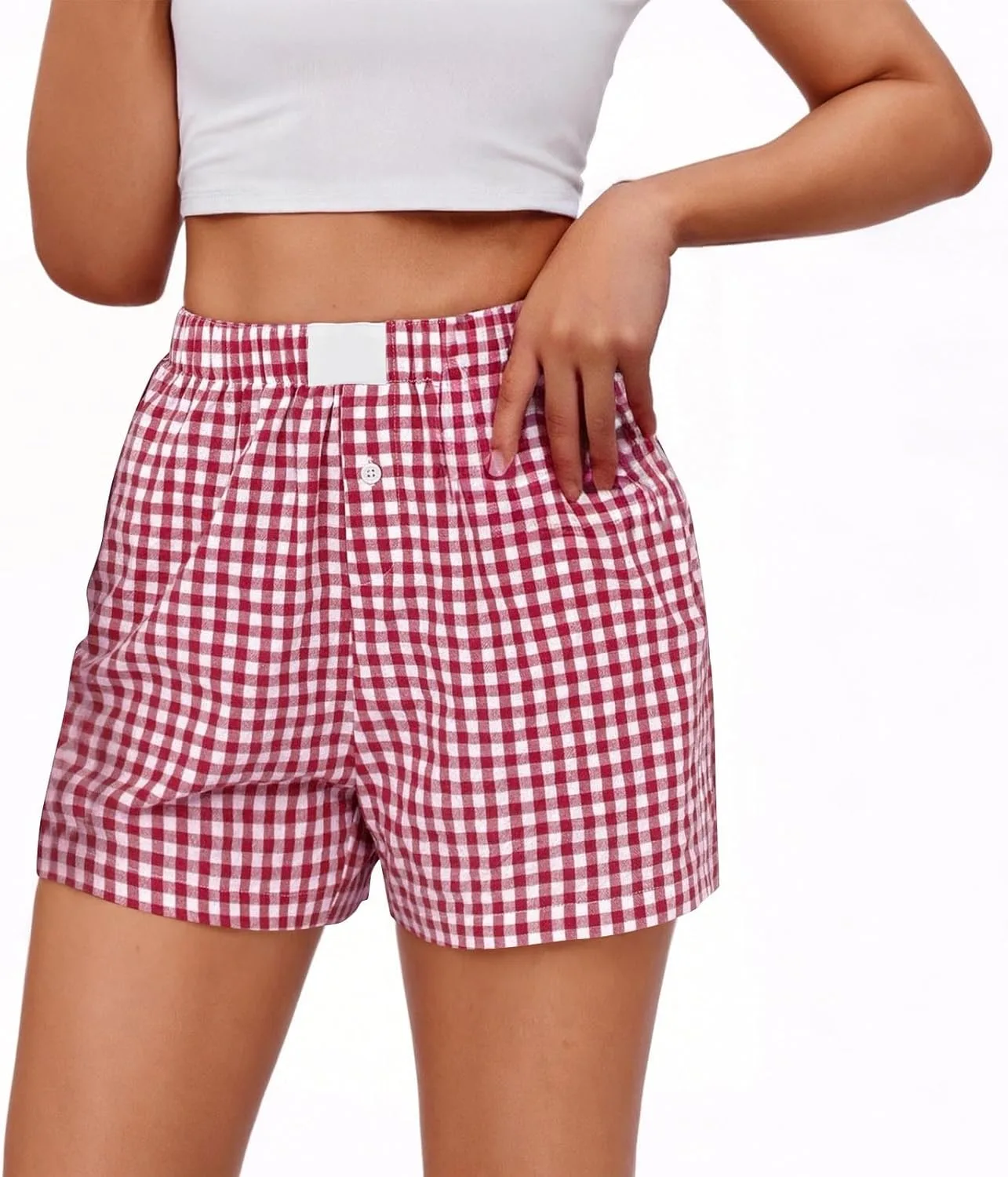 

Пижамные шорты Plus Size с эластичным поясом и карманом