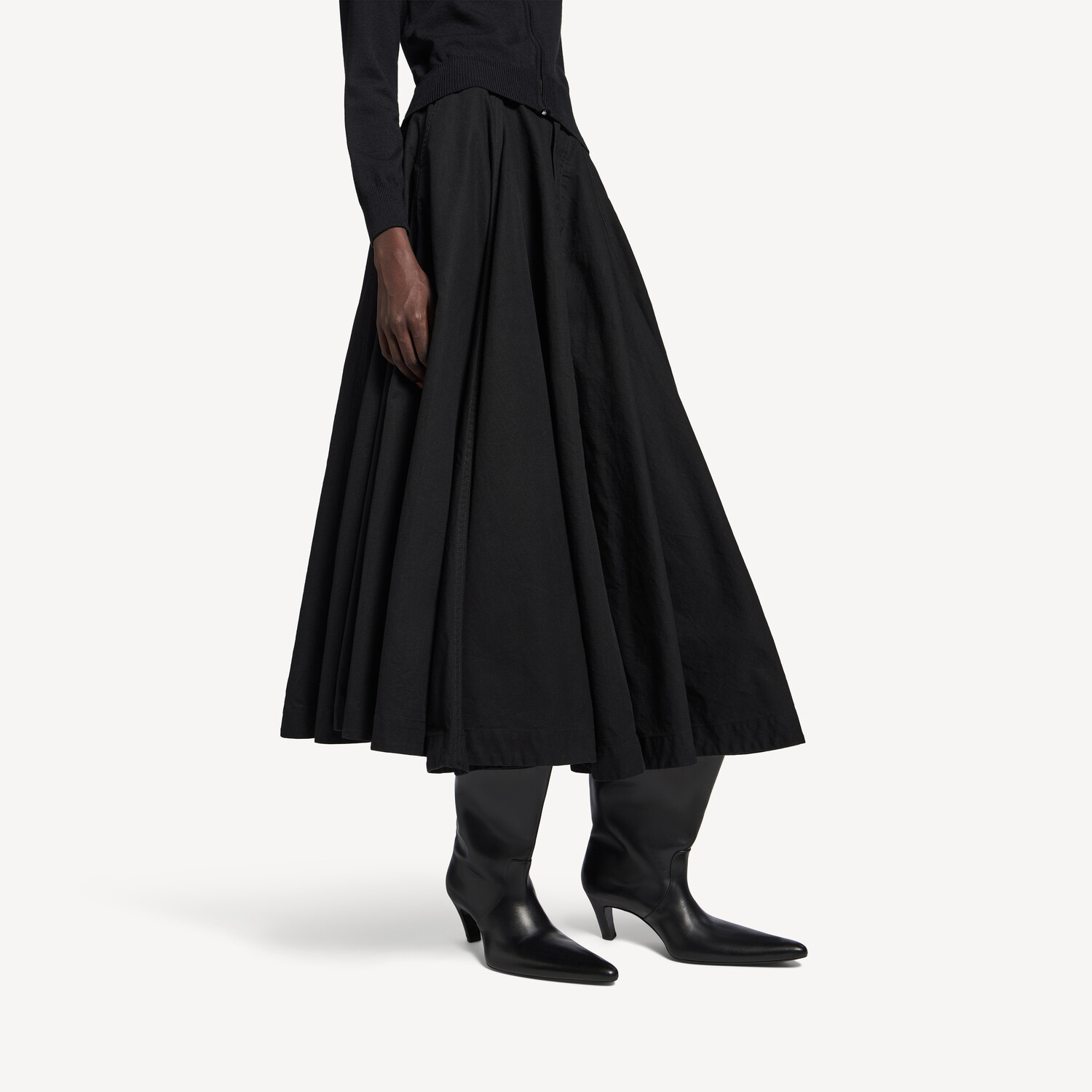 Женская макси-юбка годе черного цвета BALENCIAGA, черный — фото 4