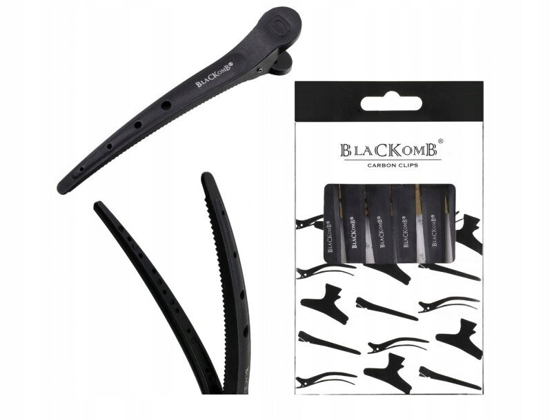 

Зажимы для парикмахерских BLACKOMB CARBON - 6 штук - CK023 Inna Marka