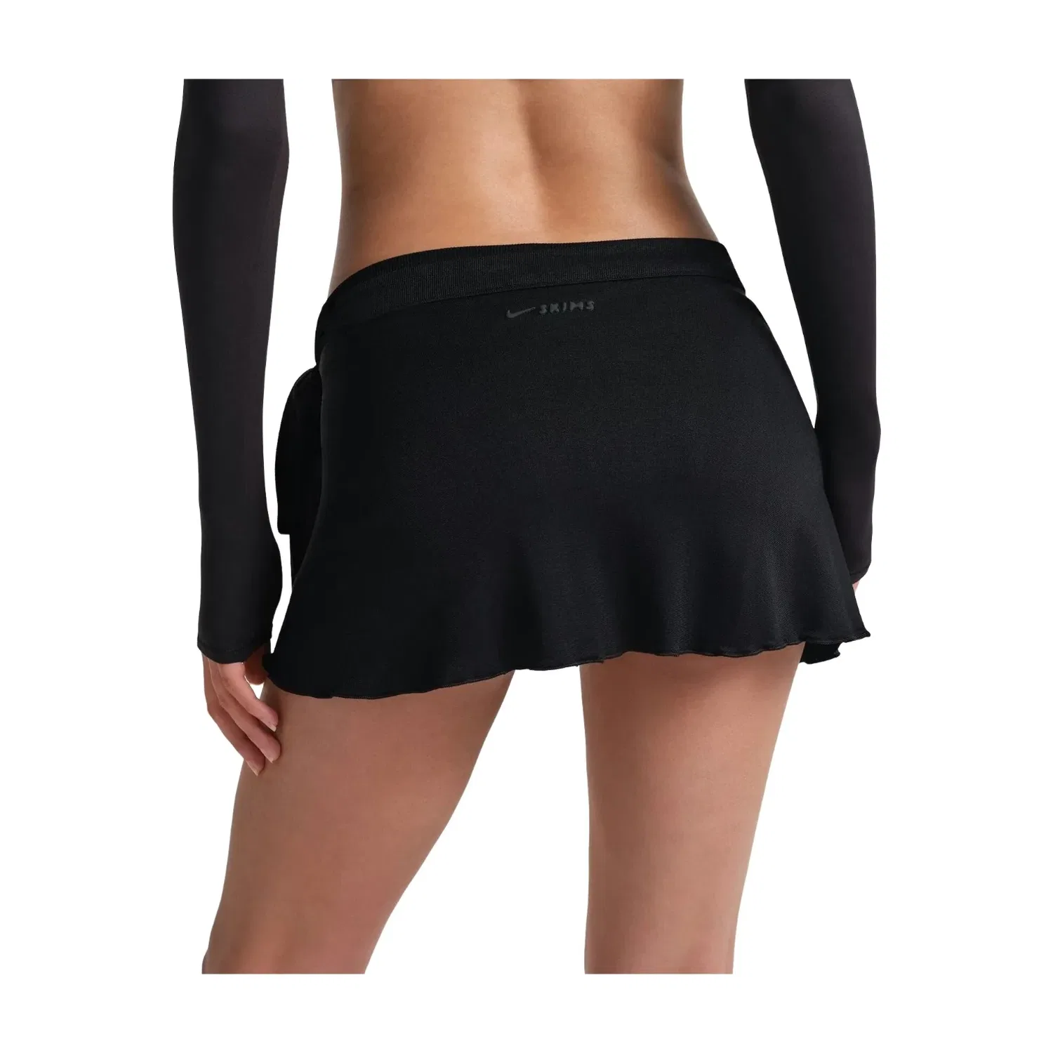Эластичная трикотажная юбка-обертка Nike x SKIMS 'Obsidian' SKIRTSKT10091W-OBD, черный — фото 4