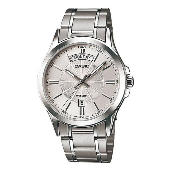 

Часы CASIO Sports Quartz Waterproof Stainless Steel Strap Unisex Mens SilverGray Analog, серый