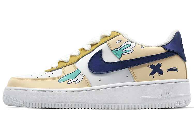 

Кроссовки Nike Air Force 1 Skateboard Shoes Women's Low-Top Blue Yellow/Red