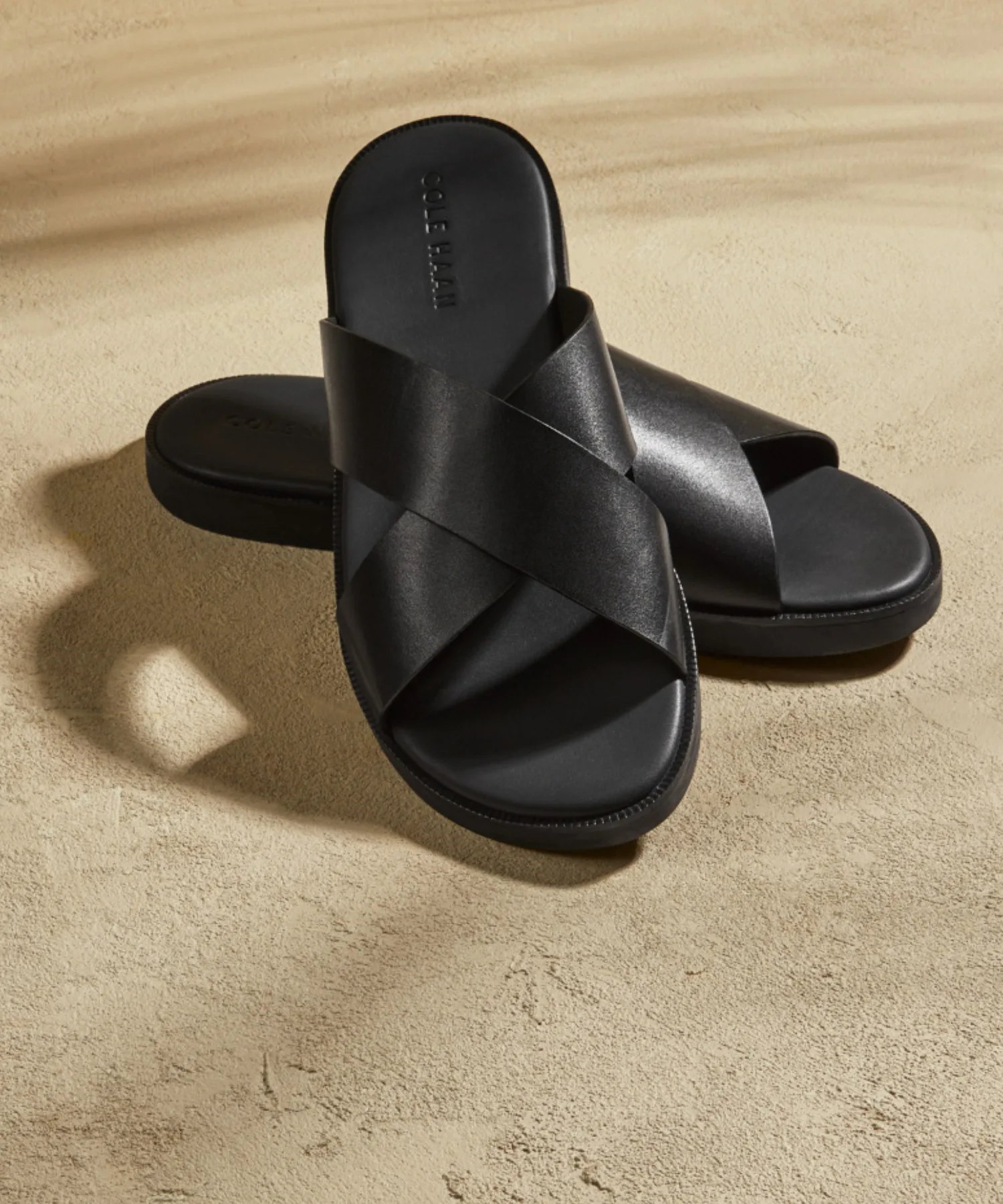 Мужские сандалии с перекрестными ремешками Nantucket Cross Strap COLE HAAN черные