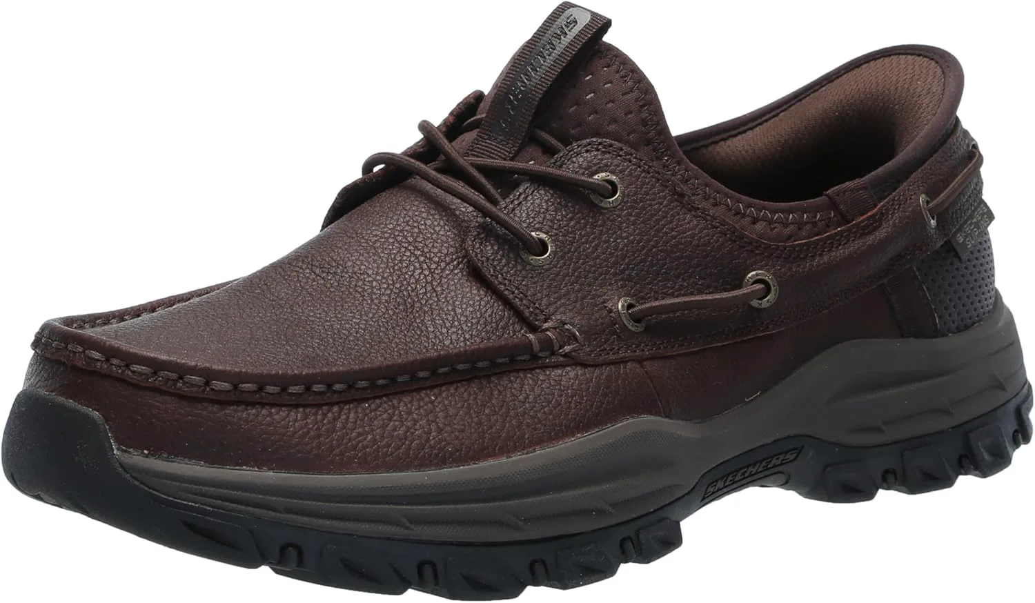 

Мужские слипоны Skechers USA Knowlson - Shore Thing с носком-мокасином из кожи и нейлоновыми шнурками, коричневый