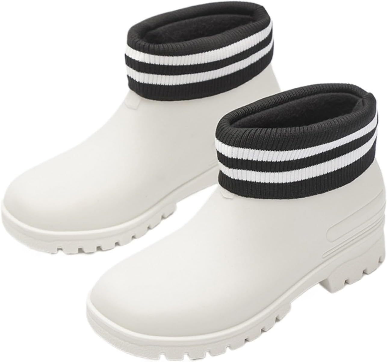 

Непромокаемые резиновые ботинки Azttoztto унисекс с противоскользящей подошвой для мужчин и женщин, низкие водонепроницаемые кухонные сапоги с толстой подошвой, комфорт на все сезоны (обычные и с флисовой подкладкой), бежевый