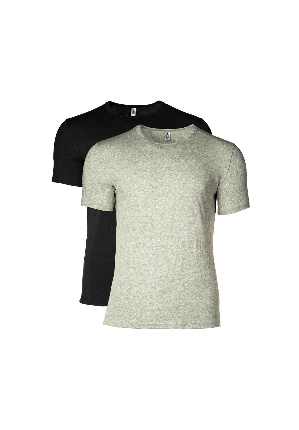 

Мужские футболки, комплект из 2 шт: круглый вырез, круглый вырез, эластичный хлопок MOSCHINO, цвет Schwarz/grau