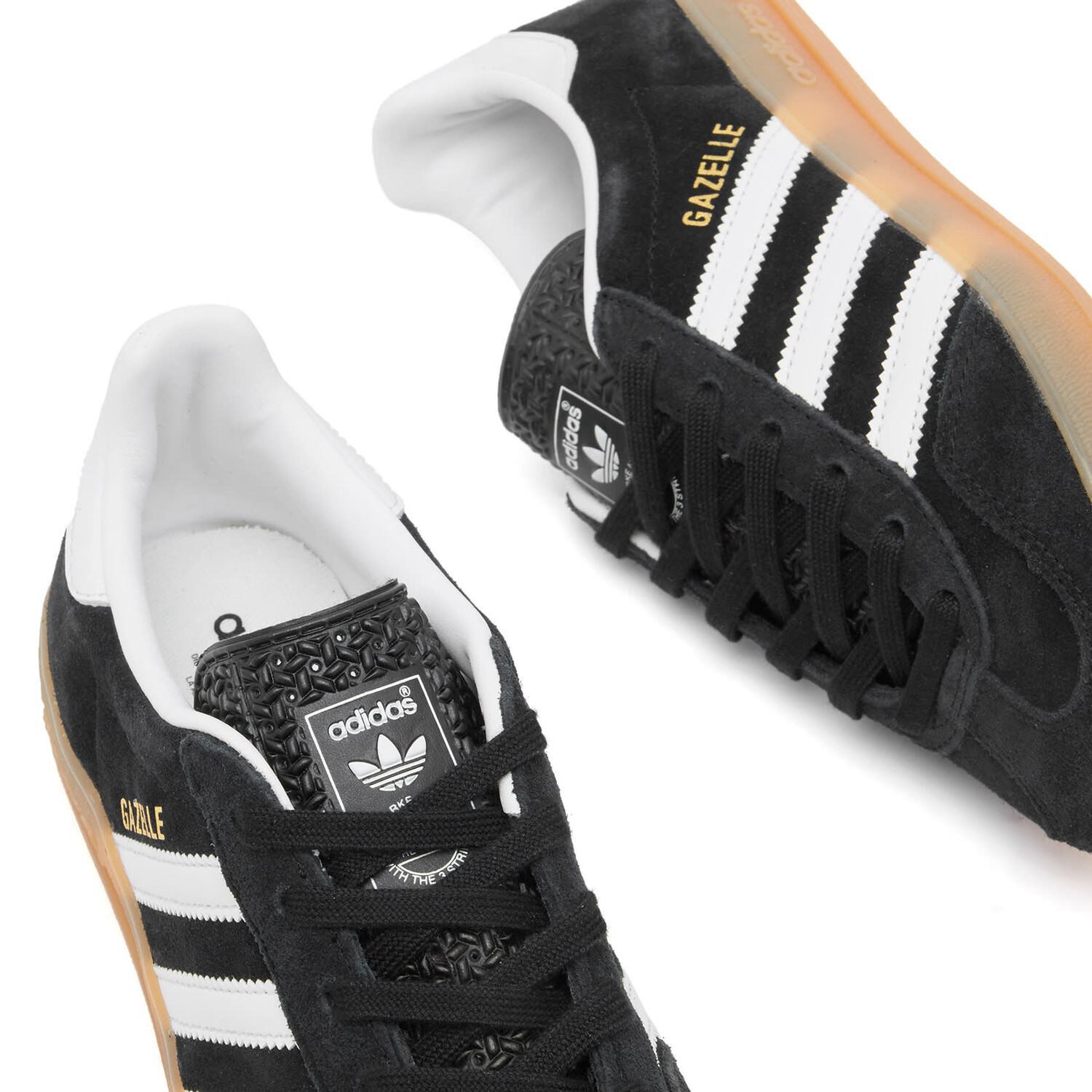 Кроссовки Adidas Gazelle Indoor, цвет Core Black, White & Gum — фото 4