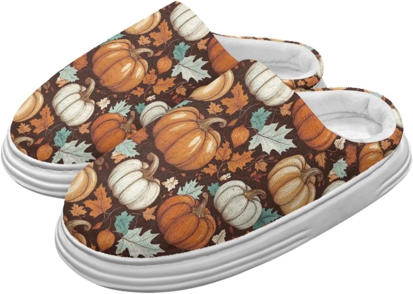 

Тапочки Chririnla на День Благодарения для женщин и мужчин, мягкие, уютные, комфортные, плюшевые, легкие, без шнурков, для дома и улицы, с противоскользящей подошвой из EVA, Cute Pumpkin Print