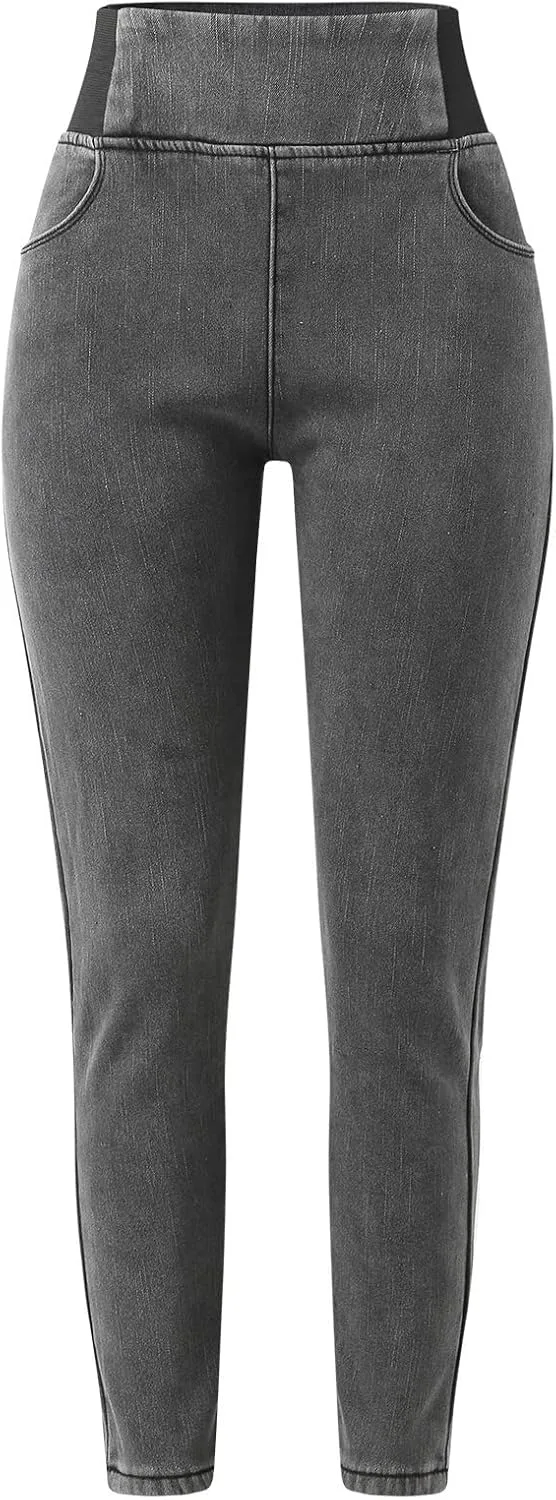Женские джинсы generic barrel черные slim fit с эластичным поясом — фото 4