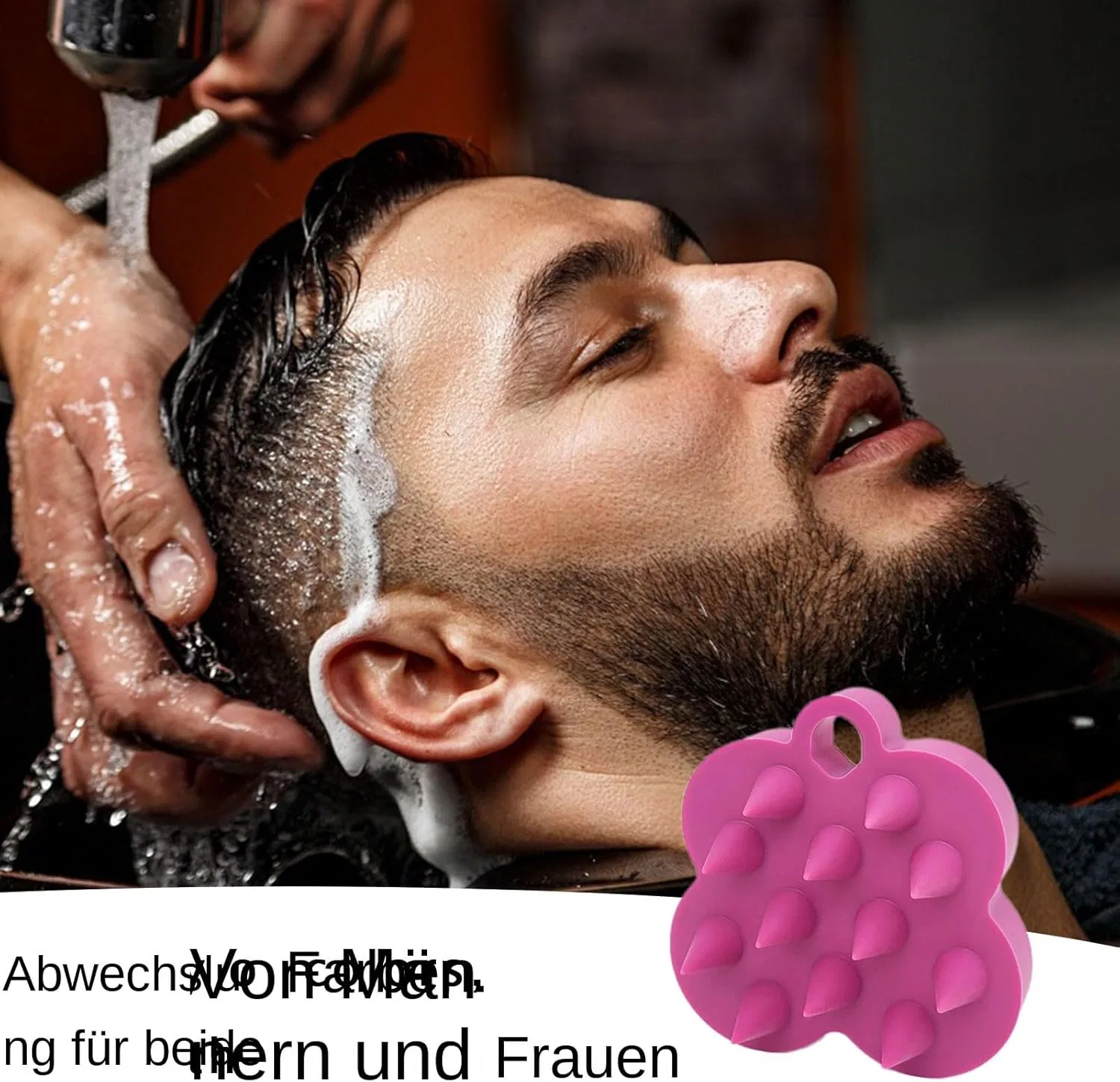 Силиконовый массажер для кожи головы с мягкими зубцами Generisch, Hot Pink — фото 4