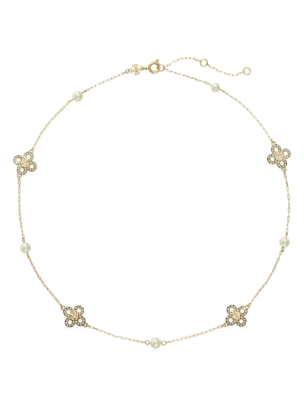 

Колье Kira Clover Pearl Tory Burch, золотой
