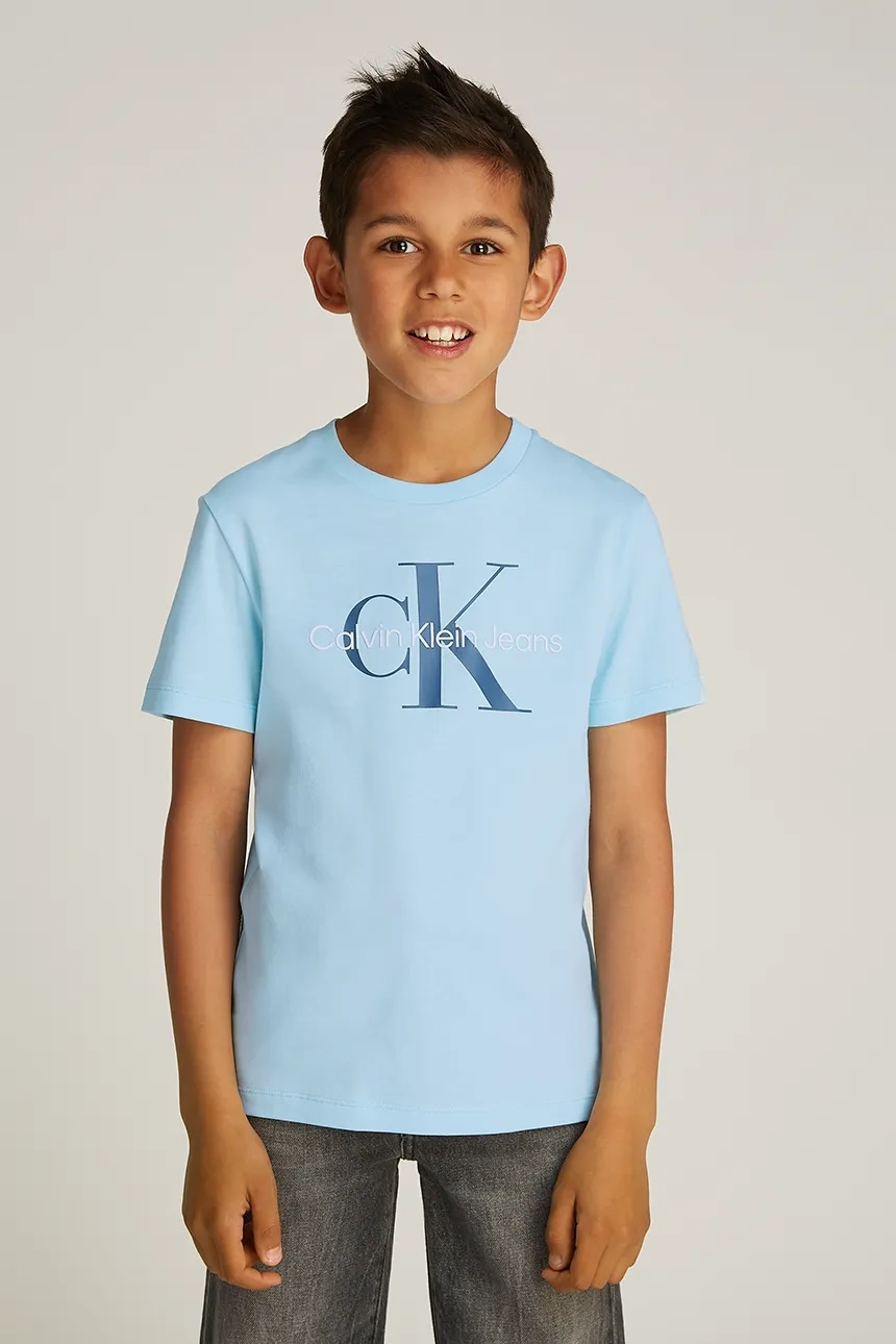

Хлопковая футболка для детей 0 Calvin Klein Jeans, синий