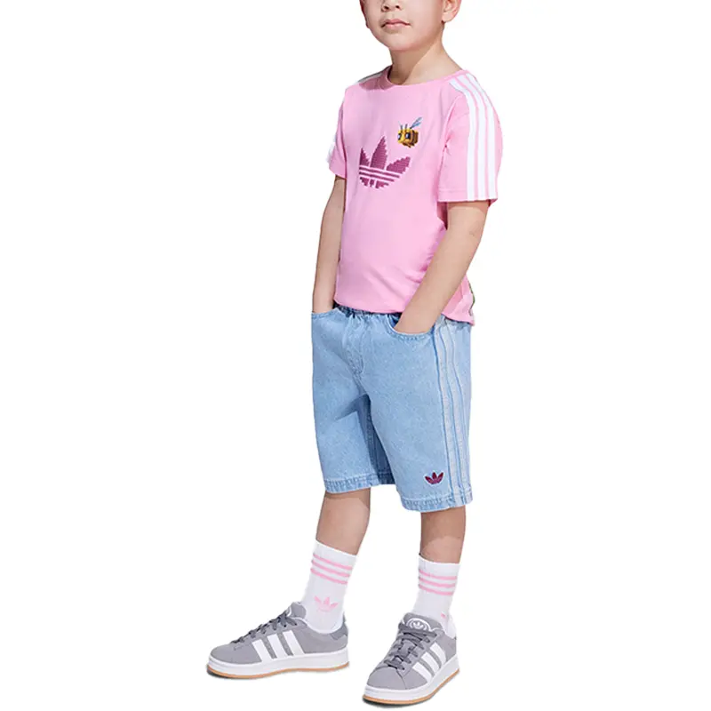Adidas Originals Футболка и шорты MINECRAFT Casual Sportswear Blessing Pink/Clear Blue для детей 3-7 лет — фото 4