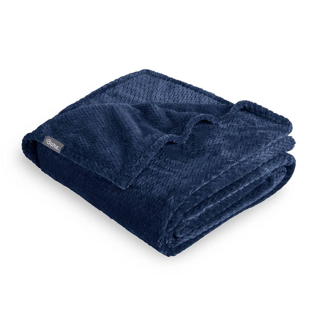 

Текстурированное одеяло из микроплюша Bare Home, цвет Dark Blue