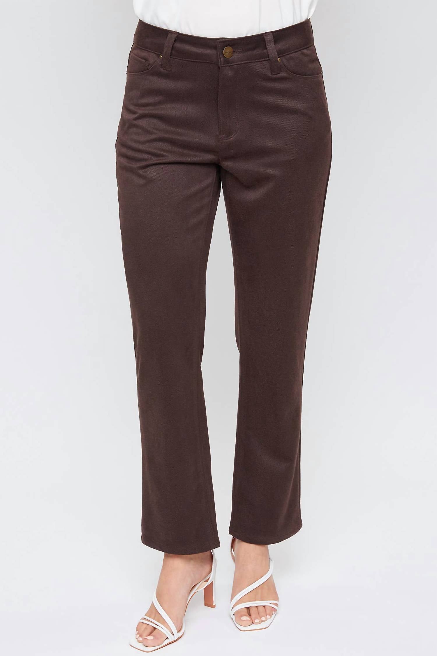 

Брюки прямого покроя Missy Sueded Twill цвета шоколада YMI, цвет chocolate