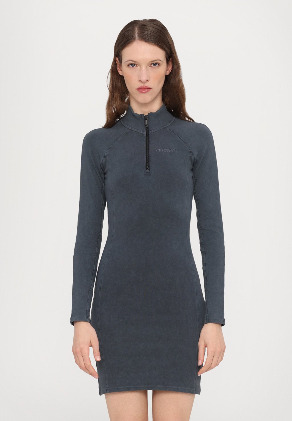 

Платье из джерси HALF ZIP DRESS Han Kjøbenhavn, антрацит